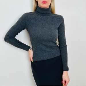 New Christopher Fischer grey turtleneck cashmere sweater
